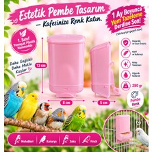 Feroxit Pembe Akıllı Kuş Yemliği - 280 gr Geniş Hazneli Muhabbet Kuşu Yemliği (13X8X5 Cm) 1 SINIF YUMUŞAK PLASTİK MALZEMEDEN YAPILMADIR