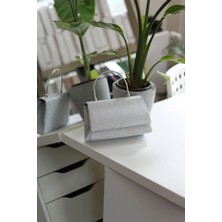 Moom Bag Kadın Silver Metal Tutma Saplı Kapaklı Abiye Çantası
