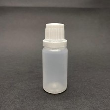 15 cc Şeffaf Plastik Şişe, Beyaz Kilitli Kapaklı, 15 Ml, 10 Adet