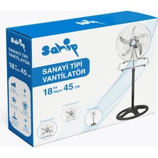 Aydogan's Ayd 3in1 Kullanım 18 Inç 45 cm Sanayi Tipi Ayaklı Vantilatör 5-Metal Pervane 3-Kademe Hız 75W