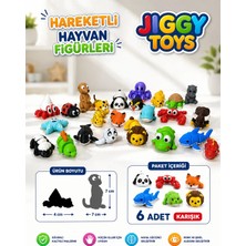 Jiggy Toys Eklemleri Hareketli Sevimli Karışık 6 Hayvan Figürleri