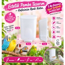 Feroxit Beyaz Akıllı Kuş Yemliği - 280 gr Geniş Hazneli Muhabbet Kuşu Yemliği (13X8X5 Cm)Dikkat Yumuşak 1. Sınıf Plastik