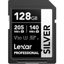 Profesyonel Sılver Sd Kart 128 Gb, 205 Mb/s'ye Kadar Okuma, 140 Mb/s Yazma, Sd3.0, V30, U3, C10 Sdxc Kart, Dslr, Kameralar, Profesyonel Fotoğrafçı, Kamera, Meraklısı Için Uhs-I Sd Hafıza Kartı
