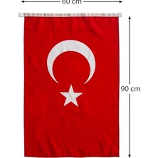 60 x 90 cm Alpaka Kumaş Türk Bayrağı