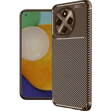 Uryport Tecno Spark 30 Pro Kılıf Auto Focus Karbon Kapak - Kahverengi