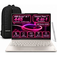 Lenovo Yoga 7 2-In-1 14AGP11 Ryzen Aı 7 445 32GB 512GB SSD 14" Amd Radeon 840M  OLED Touch Windows 11 Pro 83TD005QTRS1 Taşınabilir Bilgisayar Kalem + Snertech Çanta