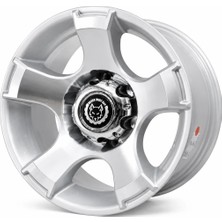 Black Wolf 1195 15X8.0 6X139.7 Et-10 Silver Polished
