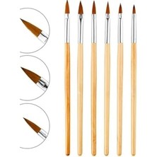 Tırnak Süsleme Fırçası Nail Art Fırça Tırnak Desen Fırçası Seti 2 Kahverengi