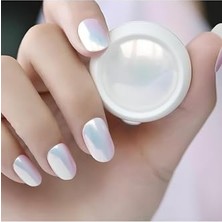 Beyaz Ayna Efektli Tekli Inci Tozu, Protez Tırnak Nail Art Süslemesi Için