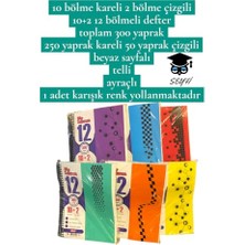 20X30 cm A4 Defter; Ayraçlı, Bölmeli, Kareli ve Çizgili, Plastik Kapaklı Telli