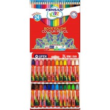 Modellino 2X24 Karton Kutu Boya /pensan 24 Renk Kuru Boya & Ufen 24 Renk Pastel Boya