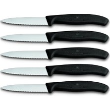 6.7633.5 Soyma Bıçağı, 5 Adet, Tırtıklı Ağız, 5'li, Farklı Renk, 8 cm