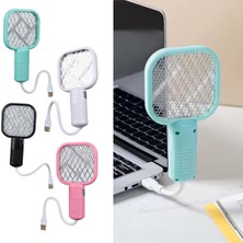 Store 1 Adet USB Sinek Öldürücü Mini Raket Uv Mor Işıklı Elektrikli Sivrisinek Öldürücü, Powerbank, Adaptör, Laptop Vb. Güç Alabileceği Her USB Girişte Çalışır