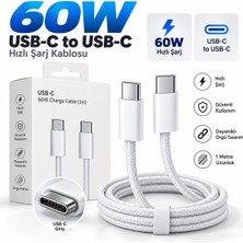Piyatech Iphone 17/16/15/pro Max/plus/ipad/macbookair Uyumlu USB C To USB 60W Hızlı Şarj Kablosu Örgülü