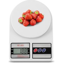 Dijital Mutfak Terazisi, 10 kg Kapasiteli, 1g Hassasiyetli, LCD Ekranlı, 5 Birimli Ölçüm, Dara Fonksiyonlu, 2 Adet Pil ile Gelmekte