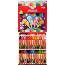 Modellino 24X2 Karton Kutu Boya /fatih 24 Renk Kuru Boya & Ufen 24 Renk Pastel Boya