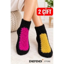 Enefendi Store NF ND ENEFENDİ 2 Çift Tüylü Kışlık Termal Çorap Dikişsiz Peluş Patik Karışık Renkli Erkek Kadın Ev-Parti Çorabı 36-41