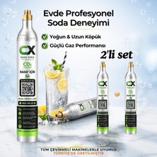 CX Soda Tüpü 0,6 ml- Özel Taşıma Kutusuyla Birlikte- Soda Kartuşu-co2 Kartuş- Gıda Gazı- (2 adet)