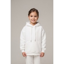 Crassi Kız Çocuk Sweatshirt Kapüşonlu 3 Ipli Polarlı Şardonlu %100 Pamuk