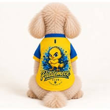 Patilemece Sarı Mavi Baskılı Kedi Köpek T Shirt