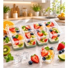 Büyük Boy 8'li Silikon Buz Kalıbı Kolay Çıkarılabilir Yapışmaz Kare Buz Kalıbı Kokteyl Sunum Et Tavuk Suyu Için Buz Kalıbı 50X50 mm