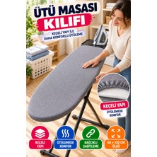 Open City Gri Ütü Masası Kılıfı 50X130 cm Keçeli Bağcıklı Ütü Bezi Örtüsü Pratik Kullanım Yedek Kılıf Gri Renk