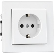Gunsan Günsan Eqona Beyaz Topraklı Priz Çocuk Korumalı Sıva Altı Elektrik Prizi (Çerçeve Dahildir)