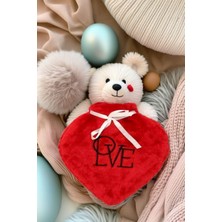 Toyfest Hediyelik Kalpli Peluş Sıcak Su Torbası - Love, Termofor Sıcak Su Torbası Kırmızı
