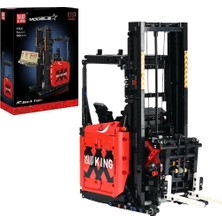 17041 Reach Truck Red 1.506 Parça 4 Motorlu Rc Istif Makinesi Yapı Blok Seti