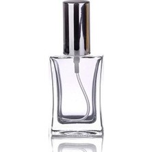 1 Adet 50 ml Doldurulabilir Cam Kolonya Şişesi, Gümüş Kapaklı
