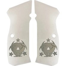 Makgrips Cz 75 A Teskilati Mahsusa Figürlü Beyaz Metal Arma Beyaz Pleksi Tabanca Kabzesi