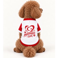 Patilemece Kırmızı Beyaz Baskılı Kedi Köpek T Shirt