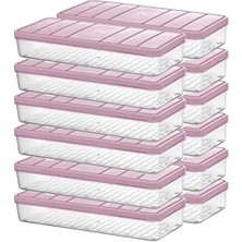 1,2 L Nora Saklama Kabı, Küçük Boy, Açık Pembe, 12'li