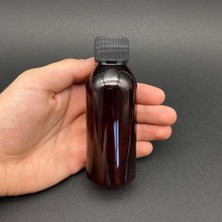 Şişe; 100 cc Amber Plastik Sert, Siyah Kapaklı- 100 ml Kahverengi Plastik Şişe, x 10 Adet