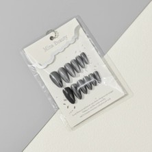 Mare Accessories Cat Eye Efektli Gri Siyah Takma Tırnak