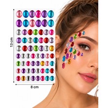 Airbrush Tattoo Daireler Yapışkanlı Yüz Taşı Face Gems Taşlı Yüz ve Vücut Süsü