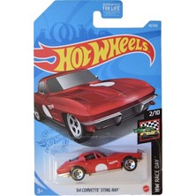 Hot Wheels '64 Corvette Sting Ray - Uzun Kart - Kırmızı - Hw Race Day 2/10 - GRX90 - 2020