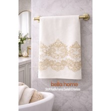 Bella Home Kadife Fransız Dantelli El & Yüz Havlusu | 50X90 cm | 3 Adet | Lüks & Yumuşak Dokulu | Şık ve Konforlu