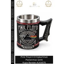 Denguva #kupa Müzik Tasarım Koleksiyon Pink Floyd 3 D Kabartmalı Paslanmaz Çelik Kupa Bardak ALK6575