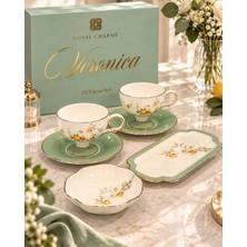 Onedekor 6 Parça 2 Kişilik Mint Porselen Fincan Takımı