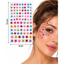 Airbrush Tattoo Yıldızlar Yapışkanlı Yüz Taşı Face Gems Taşlı Yüz ve Vücut Süsü