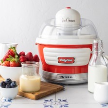 Ariete Party Time Dondurma Yapma Makinesi Kırmızı 0643/00 - Ice Cream Maker, 30 Dakikada Dondurma