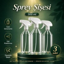 3 Adet 500 Ml, 20 cm Çok Amaçlı Sprey Şişesi, Şeffaf Cam Görünümlü