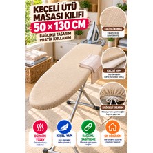 Open City Bej Ütü Masası Kılıfı 50X130 cm Keçeli Bağcıklı Ütü Bezi Örtüsü Pratik Kullanım Yedek Kılıf Gri Renk