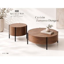 Quattro Home Norella 741 2’li Ceviz Orta Sehpa Takımı