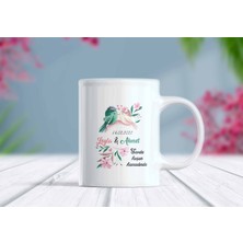 Berilden Store Sevda Kuşun Kanadında Yazılı Isim ve Tarih Kişiselleştirilebilir Kupa Bardak