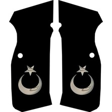 Makgrips Cz 75 A Ayyıldız Beyaz Metal Arma Siyah Pleksi Tabanca Kabzesi