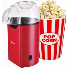 ZLN8046 Popcorn / Patlamış Mısır Makinesi / 1200W / Yağsız ve Sağlıklı Pişirme / Kırmız�