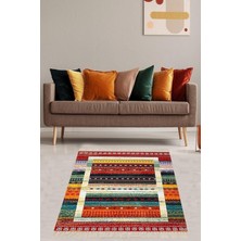 On The Clouds Kilim Desenli Renk Geçişli Yıkanabilir Kaymaz Taban Leke Tutmaz Etnik Salon Halıs�