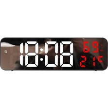 Valkyrie Nem Ölçer Dereceli LED Duvar ve Masa Alarm Saati Kırmızı
